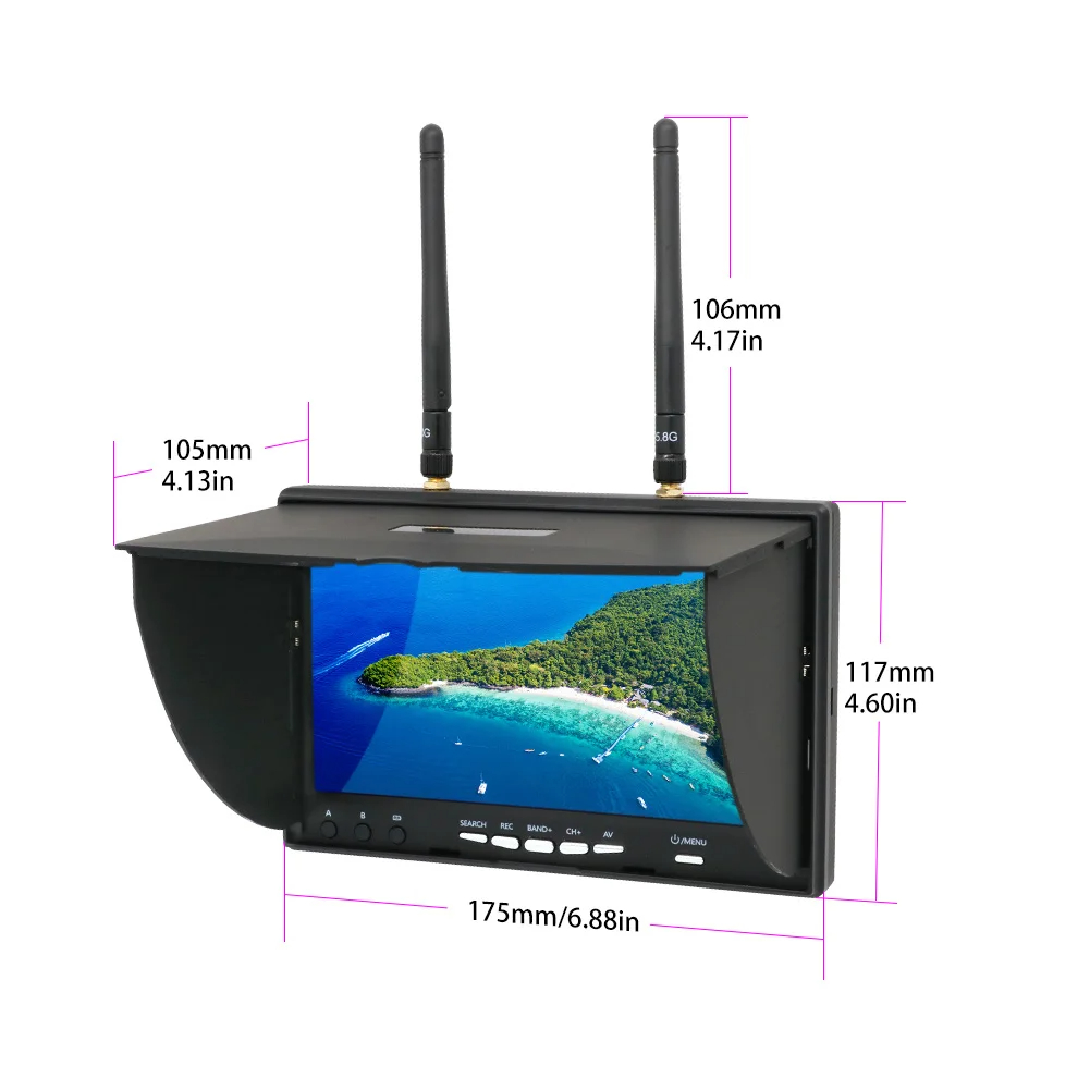 5,8 ГГц FPV DVR LS5802D, 7-дюй – обзор и цена Drone Controller Screen